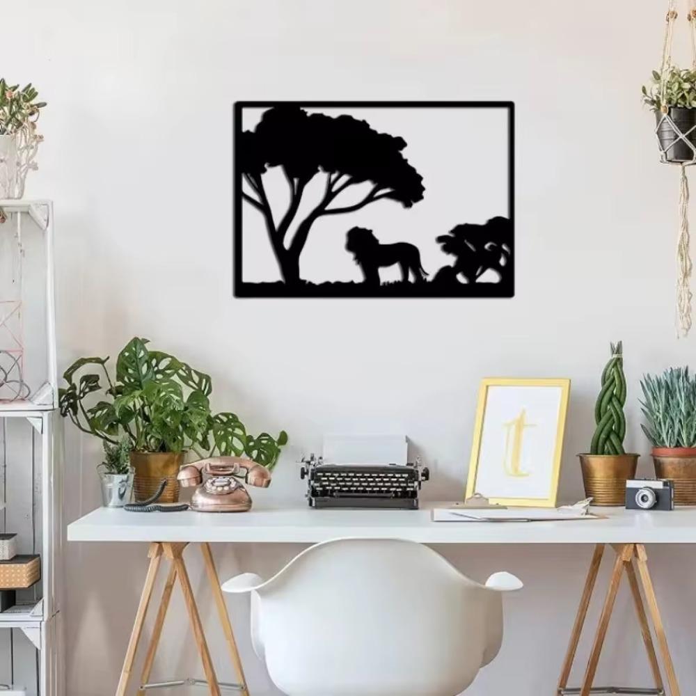 1 Stück Eisen Wildtier Löwe Metall Wandbild – Dschungel Wandkunst für einzigartige Heimdekoration und stilvolle Wandakzente