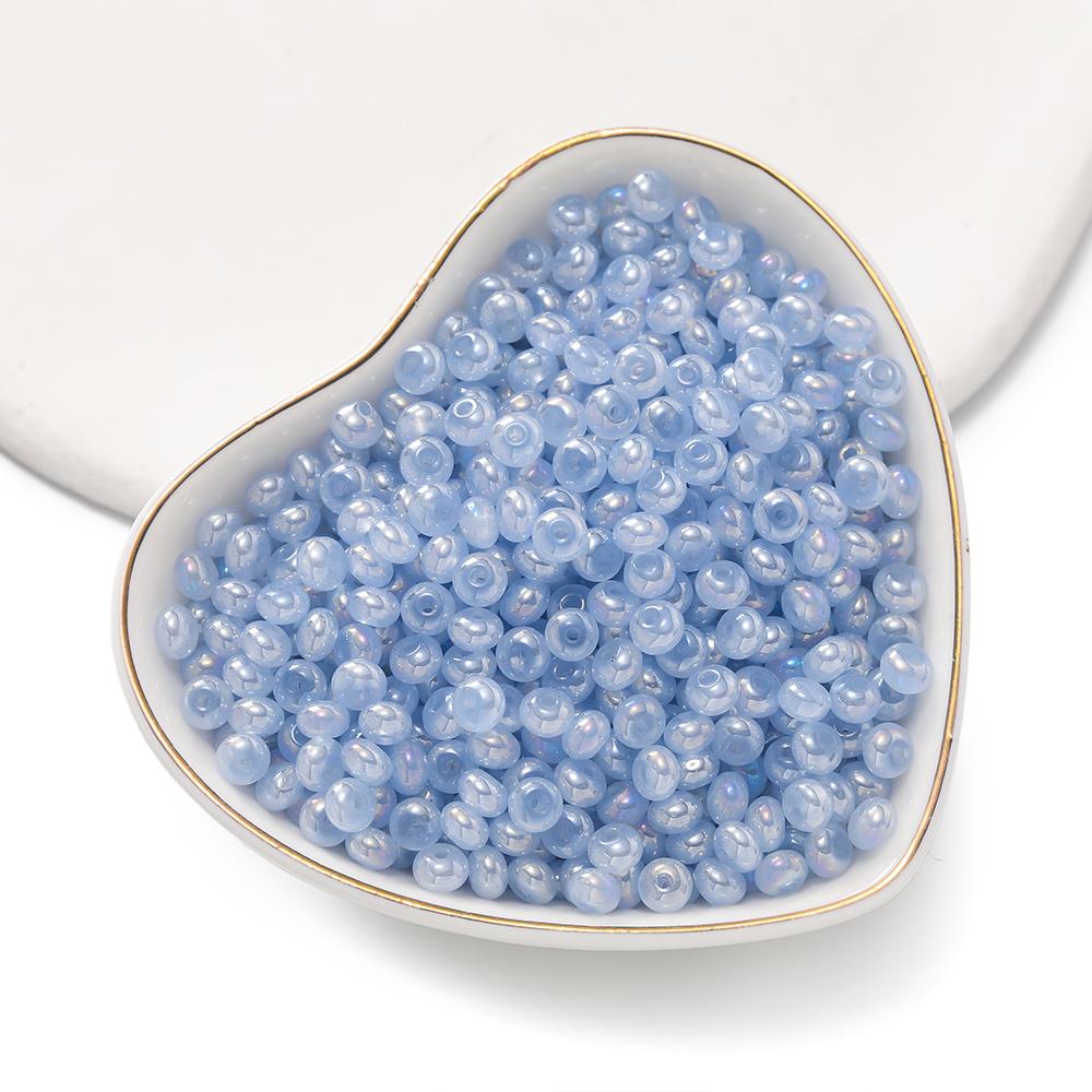100pcs/Lot 3x4.5mm Glass Flat Round Beads Mini Spacer Loose Bead for Bracelet Necklace Earrings Jewelry Making Accessories