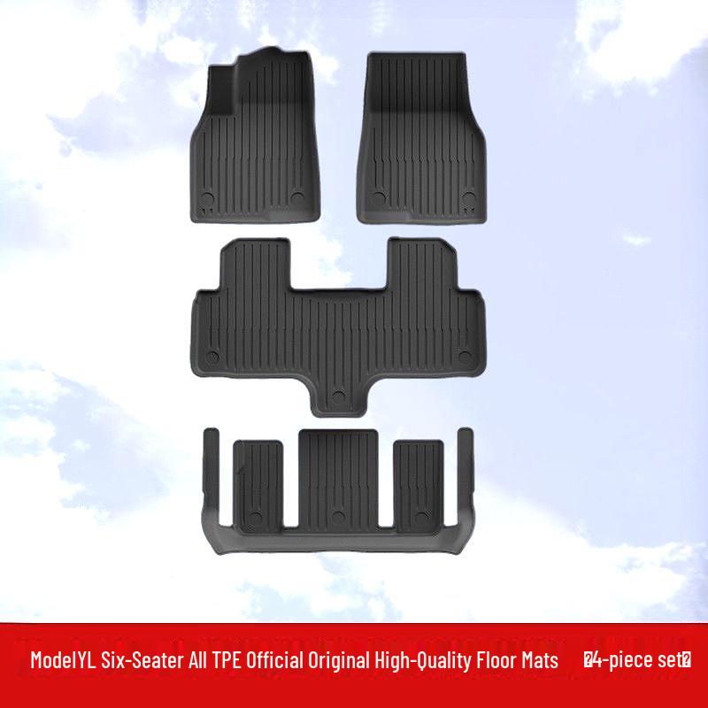 All-Weather TPE Floor Mats for Tesla Model Y, Front and Rear Trunk Mats