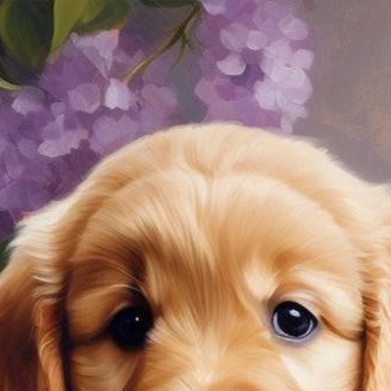 5D DIY Full Round Drill Diamond Painting Golden Retriever Kit Home Decor 40x40cm