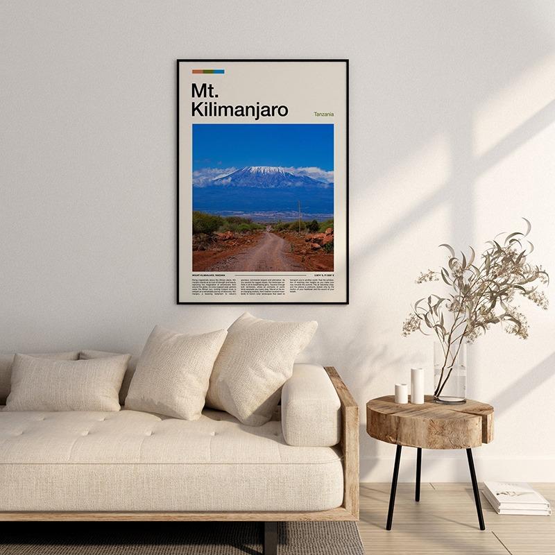 Mountains rivers City Forest Mount Everest Mount Kilimanjaro Poster Print Canvas Painting WallArt Picture Living Room Home Decor