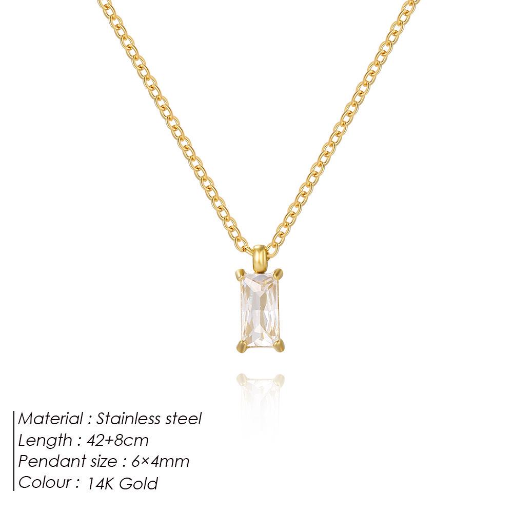 St.delan Mode Européenne et Américaine Tendance Mini Pendentif Cube Zircon Acier Inoxydable