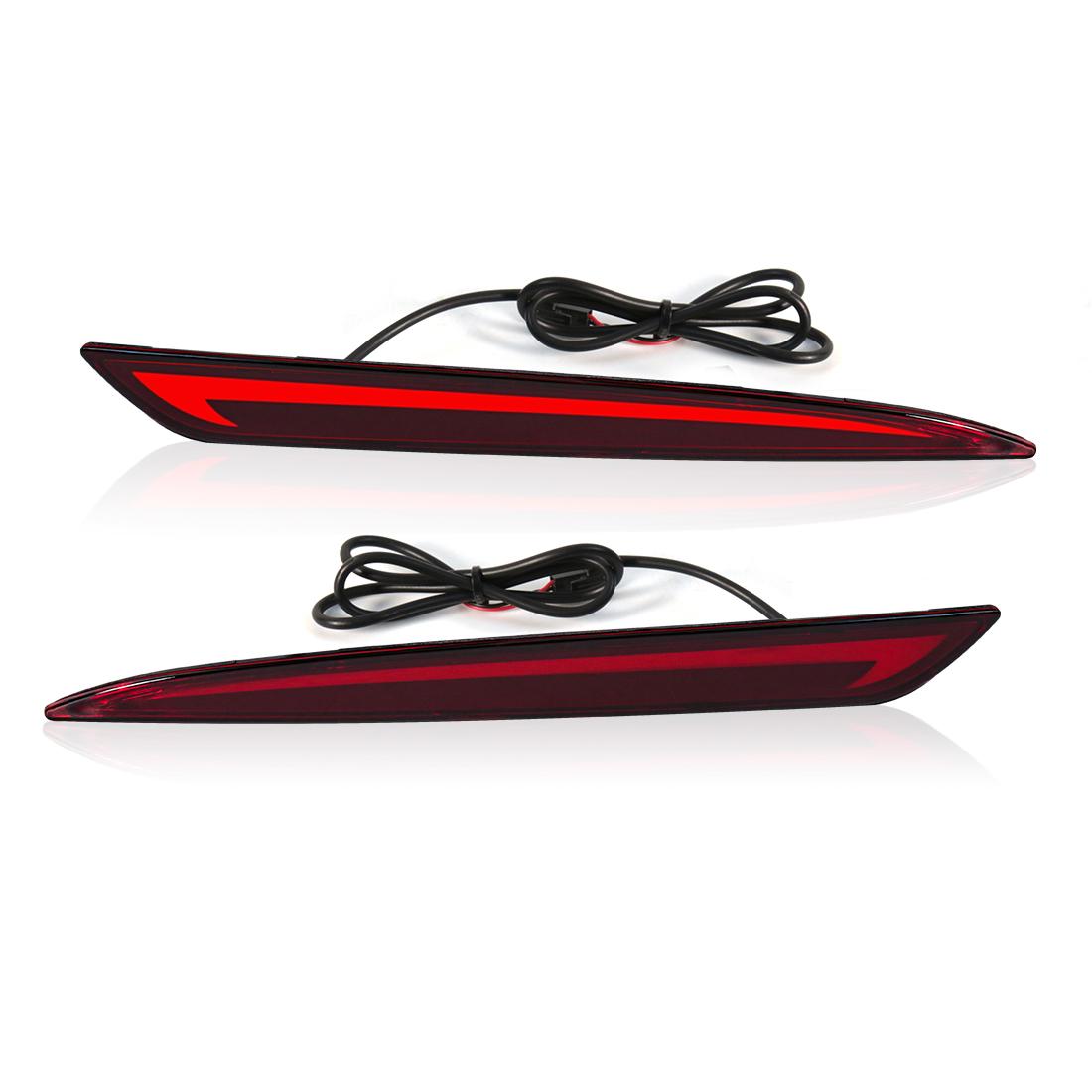 

Для Ford Mondeo Fusion 2013 2014 2015 2016 2017 2018 светодиодные фонари заднего бампера с отражателем, предупреждающие о торможении, динамические указатели поворота, 12 В