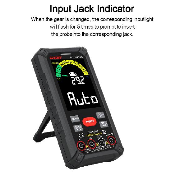 GVDA Professional Digital Multimeter True RMS Capacitance Tester Rechargeable Battery Ohm Hz AC DC 1000V 10A Multitester Meter