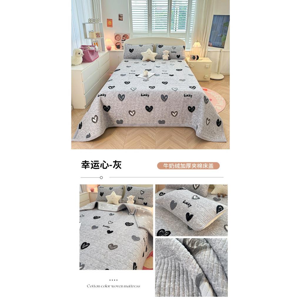 Thickened Milk Velvet Bed Cover for Autumn and Winter, Warm Cotton Bed Sheet with Velvet Mattress, Tatami Bedding