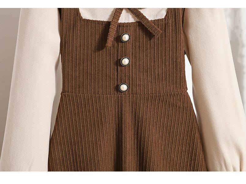 Girls' Autumn Preppy Style Two-Piece Dress - Trendy Children's Fashion
