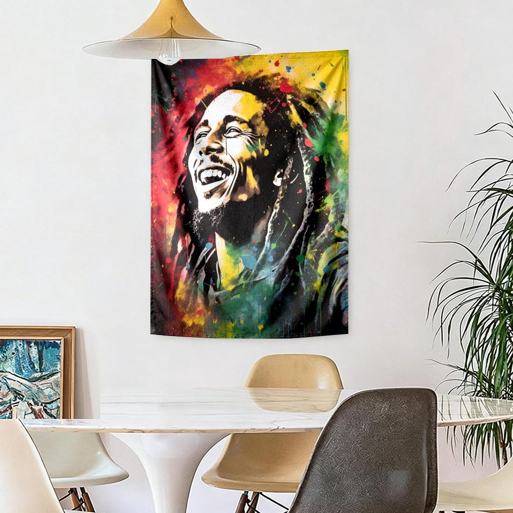 Bob Marley Estetická Tapiserie Severský Minimal Ideální Pro Stěnu Koleje Čtecí Koutek Ložnice Celoroční Ručně Malovaný Styl Dárek Pro Nový Domov