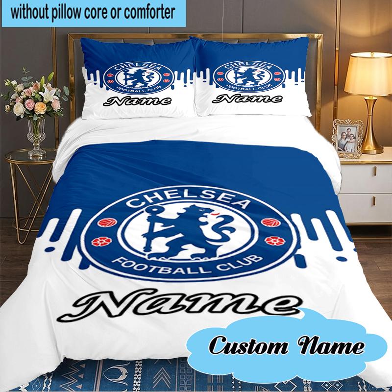 Custom Name House Chelsea Bedding Set 3pcs, Bedding Set Including 1pc Duvet Cover And 2pcs Pillowcases for Bedroom, Dormitory Gift