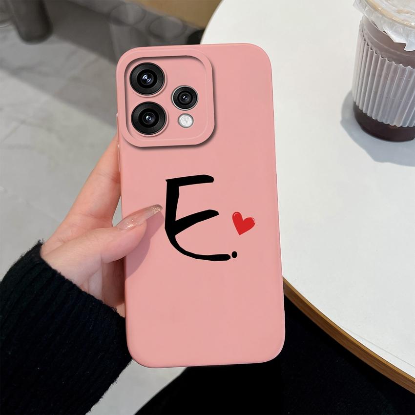 Cute Red Love Heart Letters Pattern Phone Cover For Oppo Reno 15 14 13 12 11 Pro 15F 14F 13F 12F 11F 5G Shockproof Silicone Camera Lens Protector Case