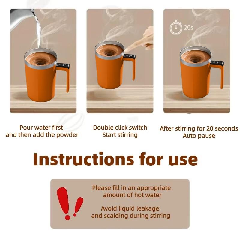 400ML Mini Elektrische Kaffee Selbstmischende Tasse IPX7 Wasserdicht Lebensmittelecht Kaffeetasse USB Schnellladung Automatische Magnetische Tasse für Tee