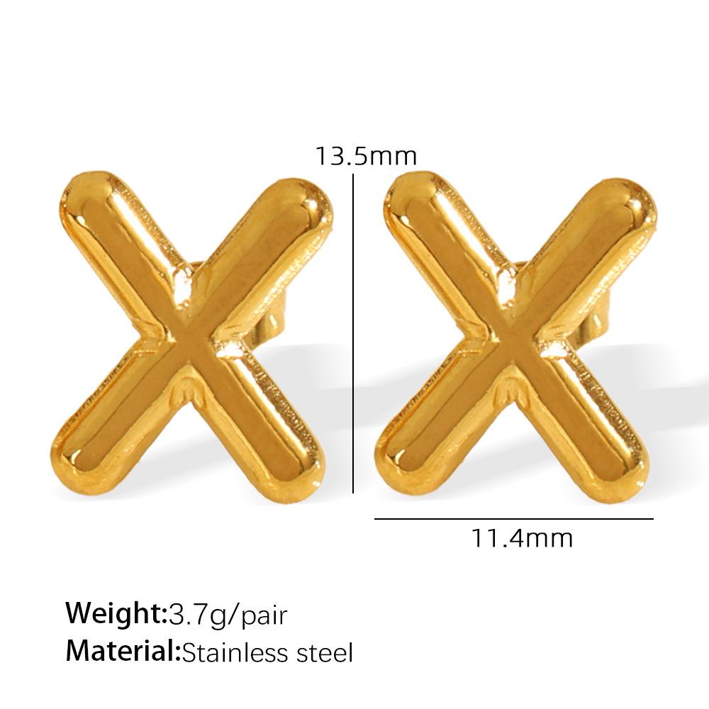 Gold Edelstahl Blase 26 Buchstaben Ohrstecker Einfache Dicke Ohrstecker