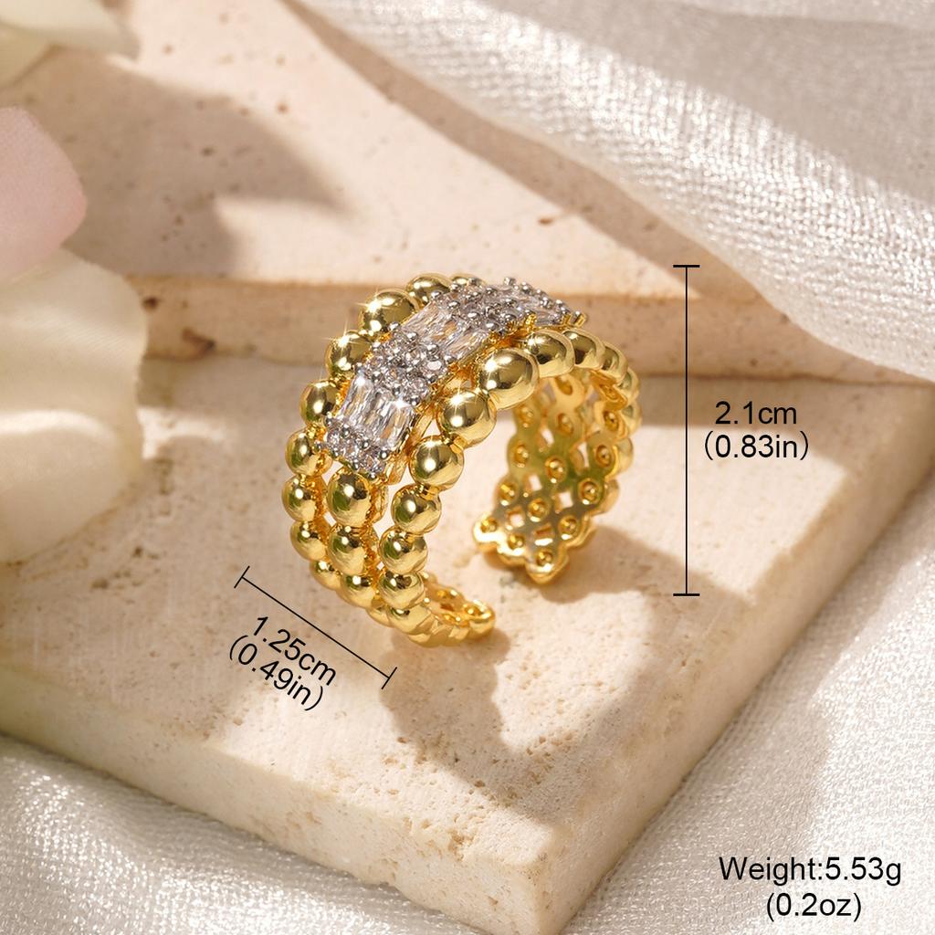 Fashion Temperament, Zirconium-set Open Ring, Niche Design, Index Finger Ring, Light Luxury, High-end Ring Jewelry.