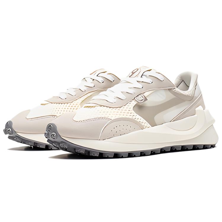 Li Ning Square Low Top Sports Casual Shoes Women's White Gray AGCS108-7