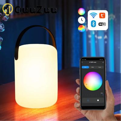 16color RGB LED Intelligent Remote Control Waterproof Cordless Table Lamp Camping USB Charging Portable Boutique Decoration Tuya