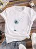 (Asian Size) Lady O-neck T Shirt Clothing Trend Plant Trend Printed Female Top Casual Fashion Women Graphic Tee Short Sleeve T-shirts