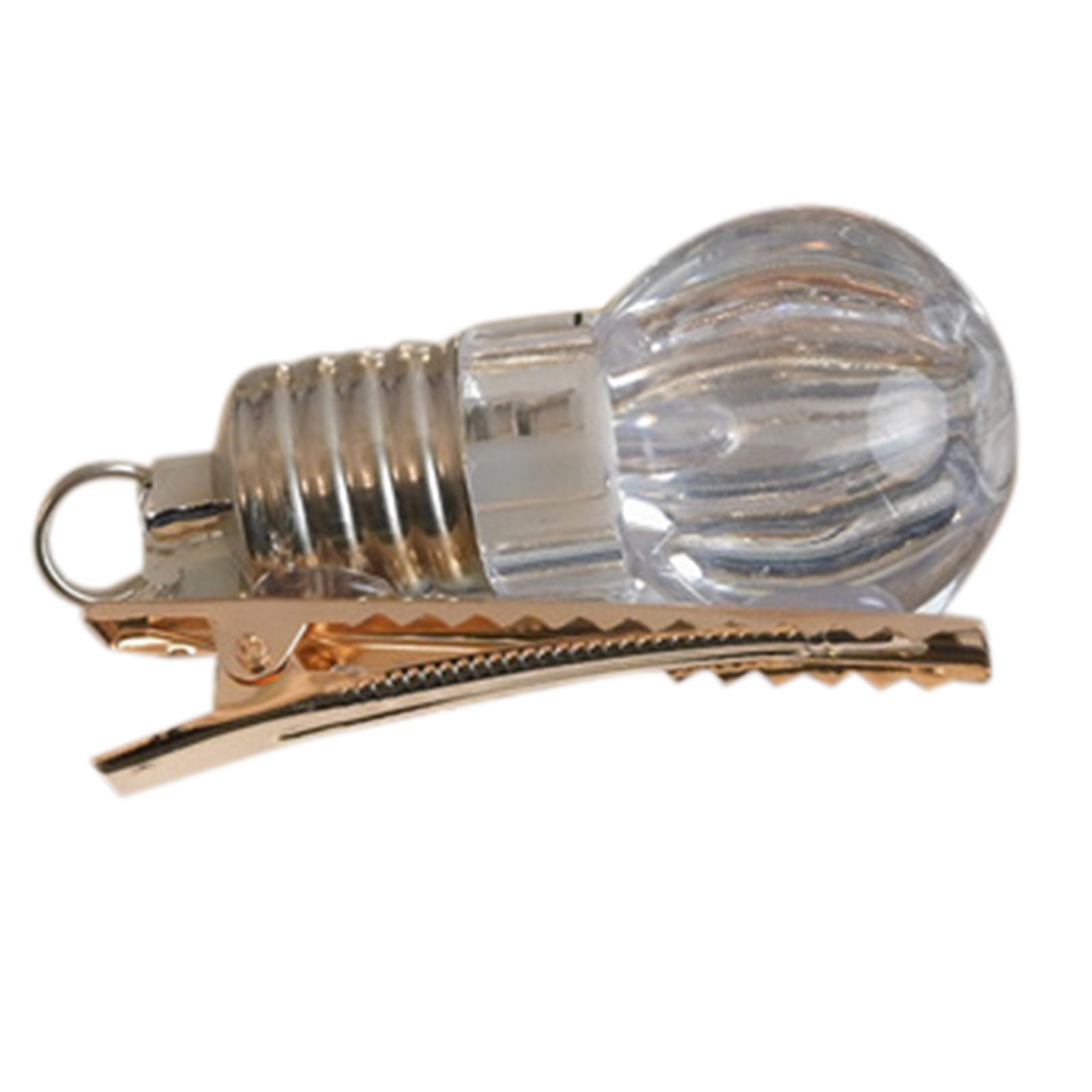 

Glowing Hair Clip Light Bulb Hair Clip Led Hair Barrettes Bulb Hairpins Y2K Hair Accessories Bangs Pin Hair Bangs Clip серебряный