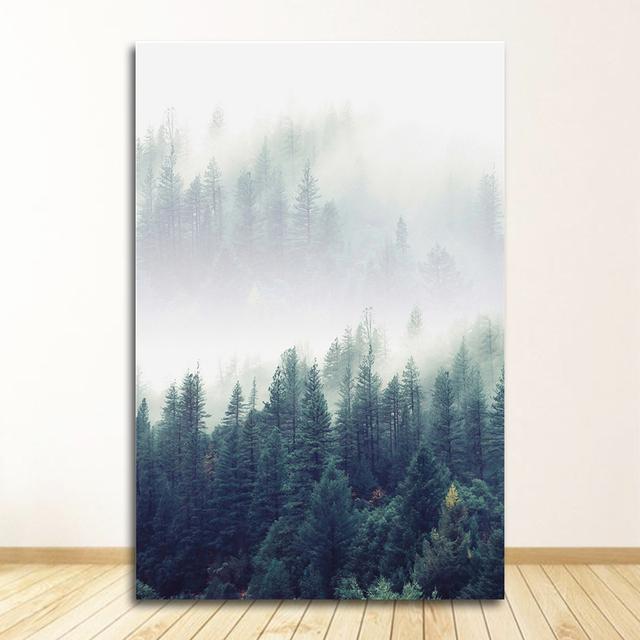 

Декор для гостиной, домашнего офиса, куадрос, скандинавский туман, лесные птицы, пейзаж, холст, картина, принт, настенная художественная картина 21cm×30cm NoFrame