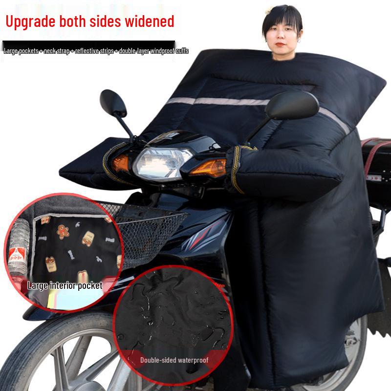 Bent Beam Motorcycle Windshield Fleece-Lined Waterproof Knee Pads - Warm, Thickened, Cold-Proof, Four Seasons Use.