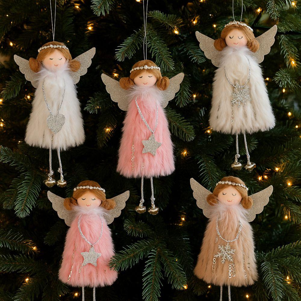Cute Plush Angel Pendant Handmade Craft Christmas Tree Ornament  Xmas Gift