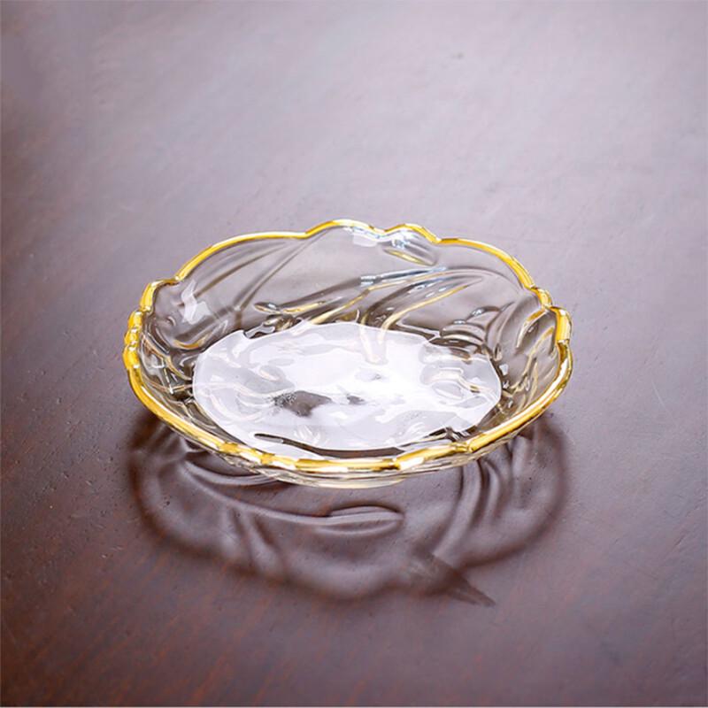 

Чжи Нянь Хуа Европейский набор стеклянных тарелок в форме лепестков с золотой каймой для фруктов и закусок