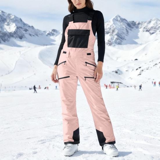 Üniseks Su Geçirmez Kayak Pantolonu Yalıtımlı Rüzgar Geçirmez Kar Tulumu Termal Snowboard Tulumu Kış Açık Hava Kar Sporları için Ayarlanabilir Omuz Askıları ile