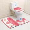 Christmas Bathroom Floor Mat Toilet Three-Piece Set