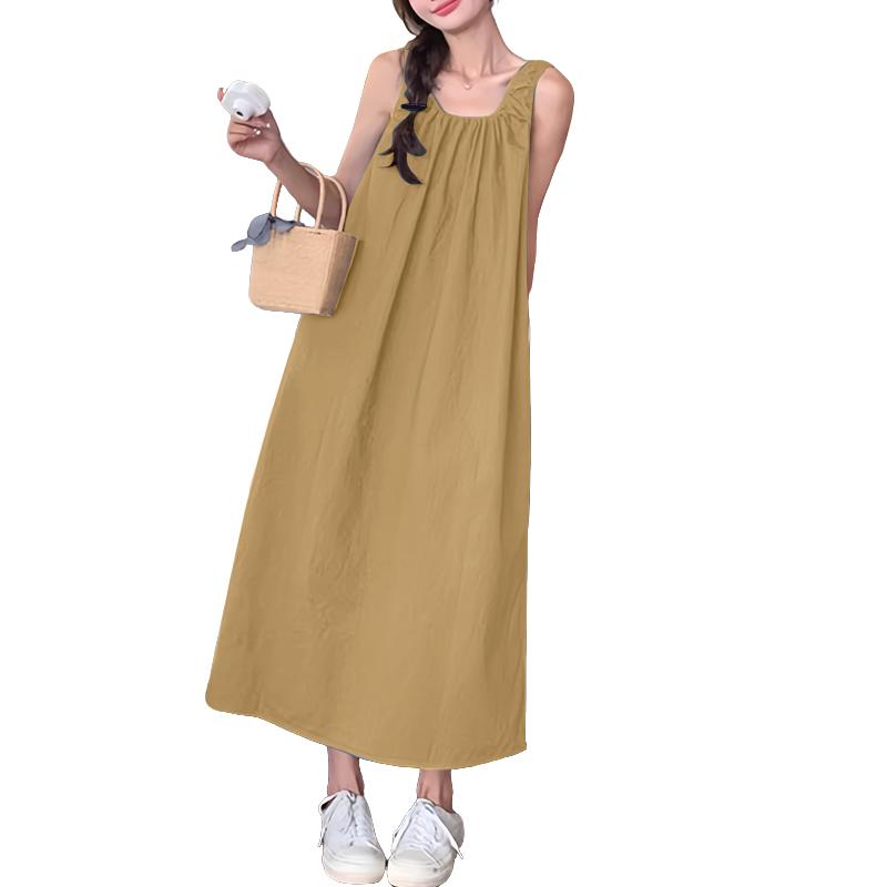 ZANZEA Women Summer Casual Round Neck Loose Sleeveless Dress