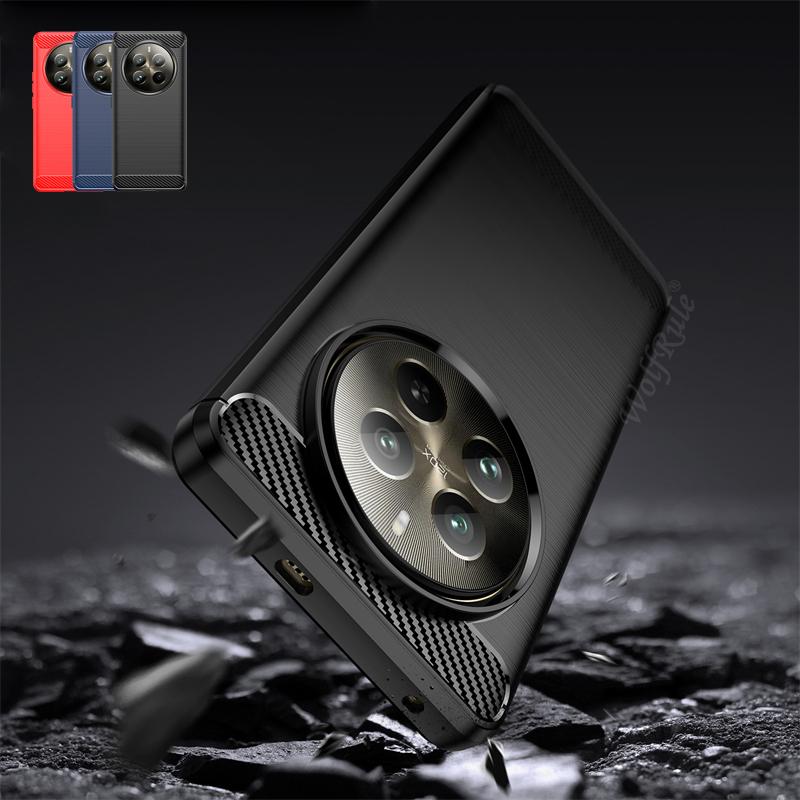 For Realme 12 Pro Plus Deksel Cover OPPO Realme 12 Pro Plus Capas Karbonfiber Bakside Støtsikker TPU Silikon Fundas Realme 12 Pro +
