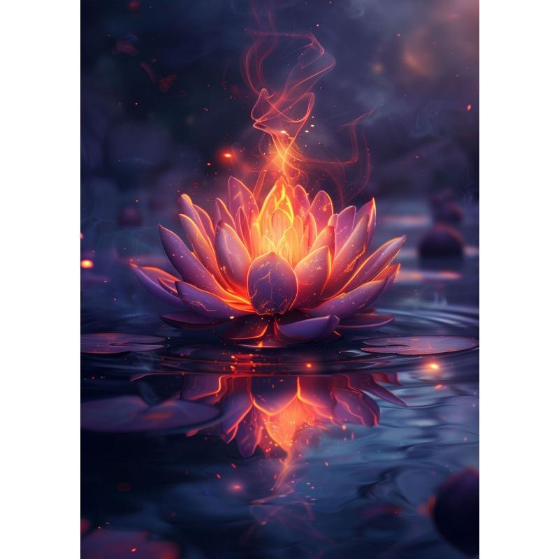 Vintage Scenery Flowers Summer Lotus Lotus Lotus Leaf Moonlight Poster Canvas Painting Wall Art Pictures Home Decor