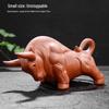 Handmade Large Purple Clay Ox Tea Pet for Kung Fu Tea Ceremony