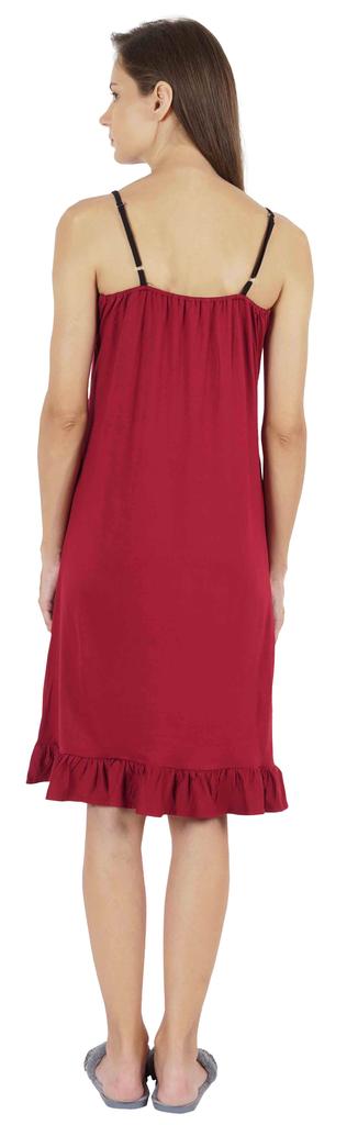 Inkmeso Solid Women  s Spaghetti Strap Nightwear Sleeveless Chemise