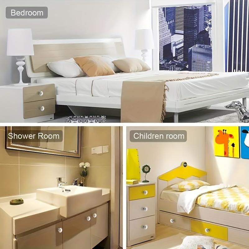 5pcs/10pcs 30MM Crystal Clear Glass Dresser Knobs, Silver Diamond Drawer Knobs, Pulls, Kitchen Cabinet Knobs for Dresser Drawers