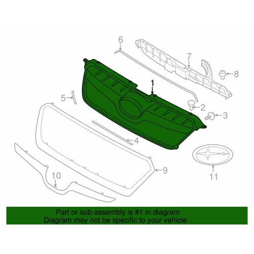 Genuine Subaru Parts - Front Grille Base (91122FJ020)