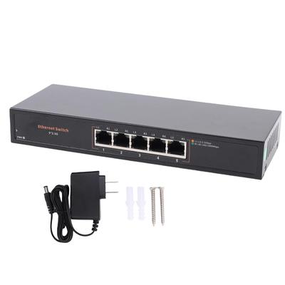 Ethernet Switch 5 Ports 2.5Gbps Speed Desktop Wall Mounted Industrial Grade Ethernet Splitter Network Hub US Plug