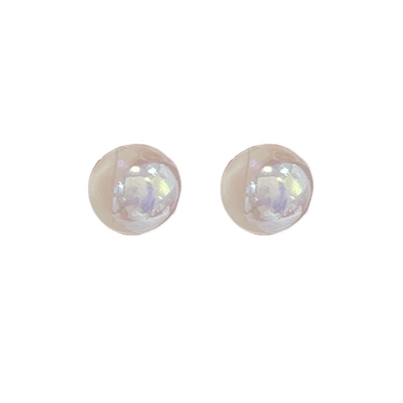 Korean Dazzling White Mermaid Pearl Silver Needle Earrings for Women, Light Luxury High-End Blogger Style