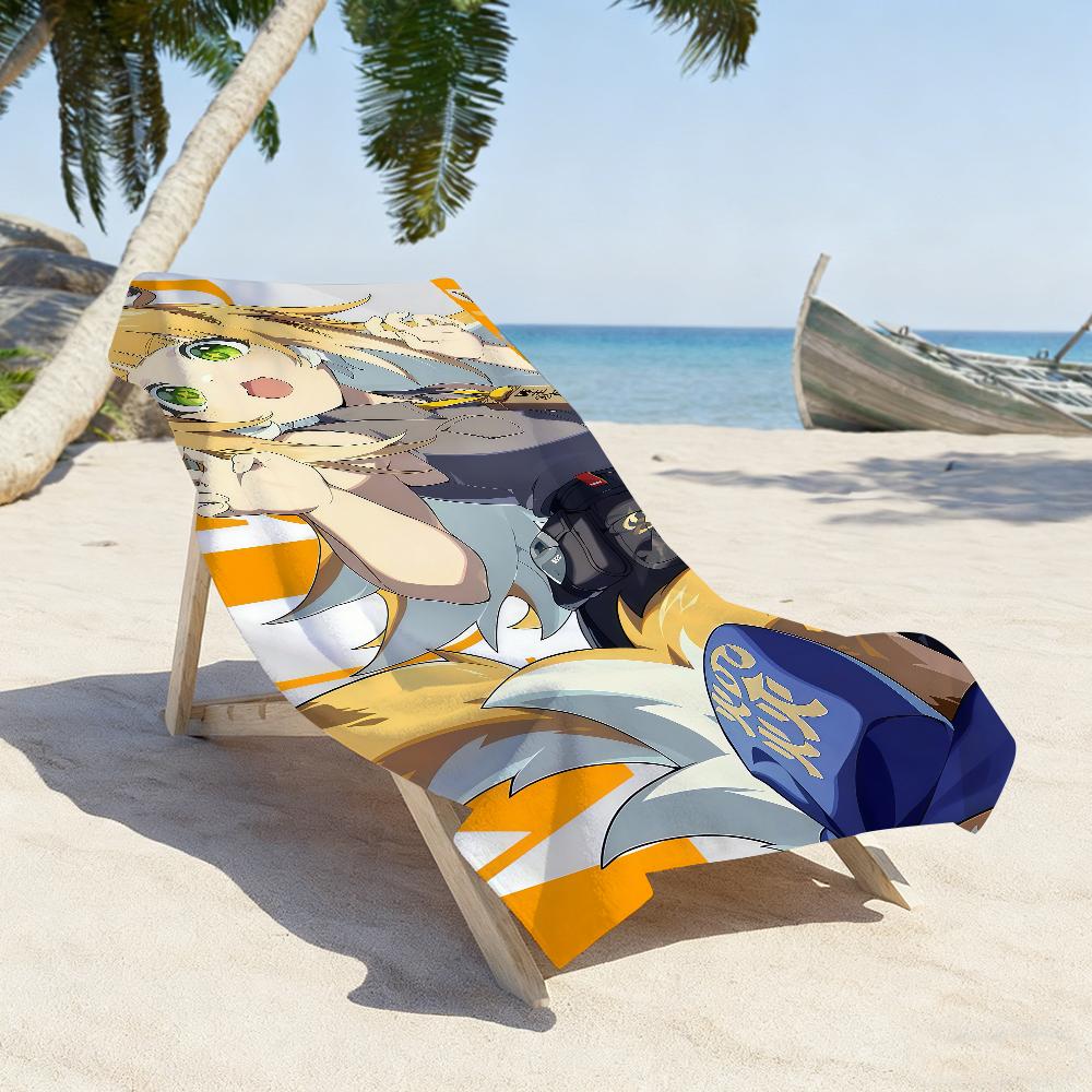 Zzz Ju Fufu Cute Game Towel Sports Quick Dry Travel Camping Gear Sandproof Soft Light Large Beach Towel
