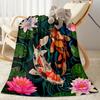 Koi Fish Lake Blanket Warmthful Decor Perfect for Chair Sofa Seaside for All Seasons Digital Print Best Holiday Gift for Friends Family