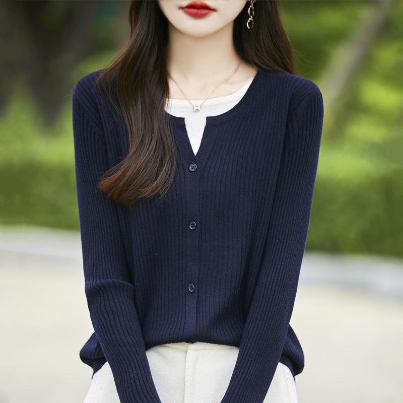 

Женский кашемировый кардиган Qinghe кашемир 50% шерсть 50% шелк Женский осенне-зимний кашемировый кардиган мягкий и теплый XL бездна