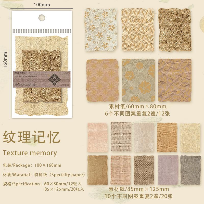 20pcs/1 lot Material Paper Stationery Time Series Retro Hand Account DIY Material Decoration Base