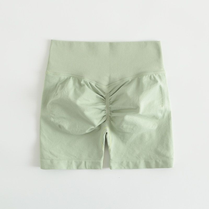 Peach Butt Yoga Shorts for Women, Sports Shorts, European and American Style Fitness Pants, Elastic High-Waisted Butt-Lifting Shorts for Summer Ms0111 Mint Green Peach Shorts M