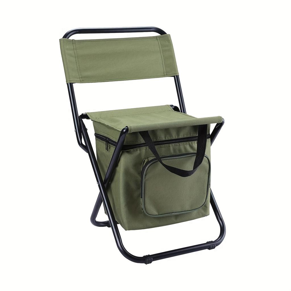 Portable Folding Camping Chair, Lightweight Backrest Stool Compact Folding Chair Seat, Outdoor Backrest Stool with Folding Bag