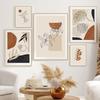 Abstract Geometric Leaves Face Line Boho Wall Art Posters Canvas Painting Print Pictures Modern Living Room Interior Home Decor