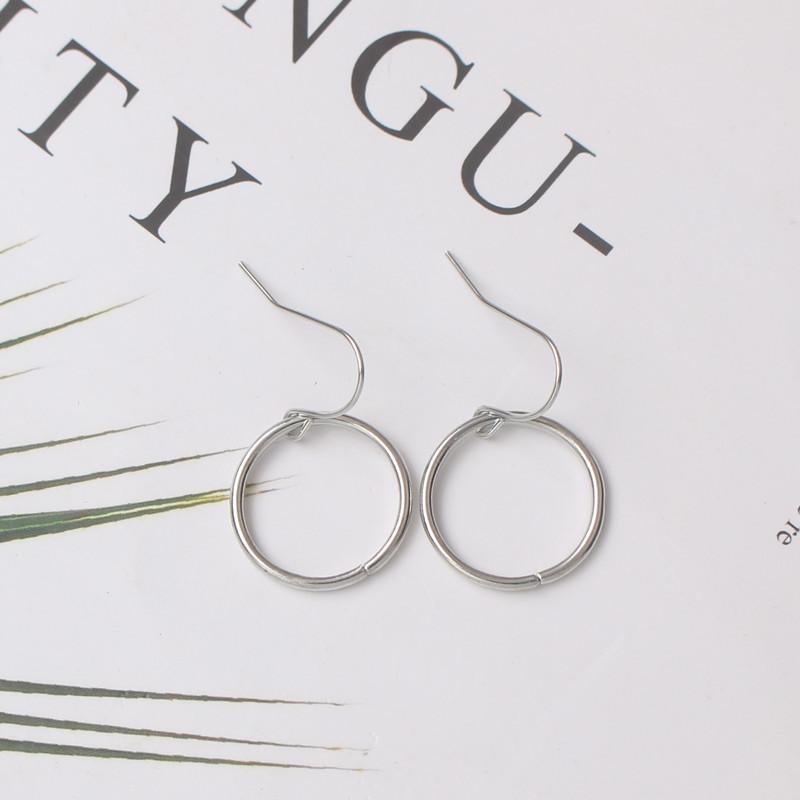 Simple Smooth Round Circle Drop Dangle Earrings for Female Geometric Pendant Ear Wedding Jewelry