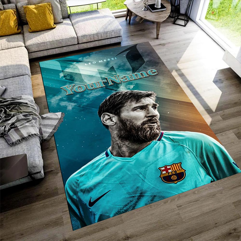 Messi Personalized Text Floor Rug Office Rug Perfect for Foyer Entryway Playrooms Dormitory Antislip Carpet Decorate Offices