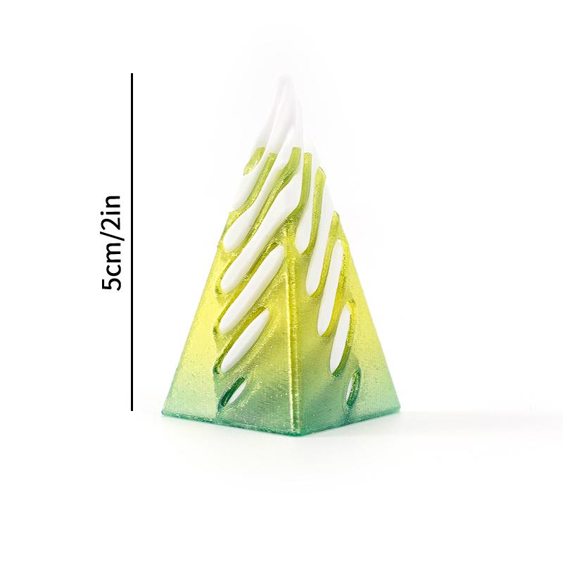 3D Printed Rotating Pyramid Toy 3d Spiral Cone Release Pressure Toys Desktop Accessorie Printed Through Pyramid Spiral Cone Toy