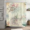 Vintage Bicycle Compass Shower Curtain Steampunk Decor Bathroom Accessories