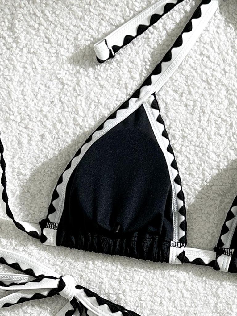 Women's Multicolor Solid Color Swimsuit - Sexy Ins Style Bikini for the Beach