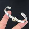 Gift For Her Natural Maligano Jasper Bangle Flower Adjustable 925 Silver