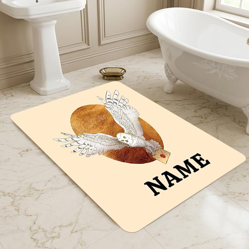 Custom Name Owl Letter Living Room Non-Slip Area Rug Soft Carpet for Bedroom Kids Playroom Sofa Office Home Decor Doormat