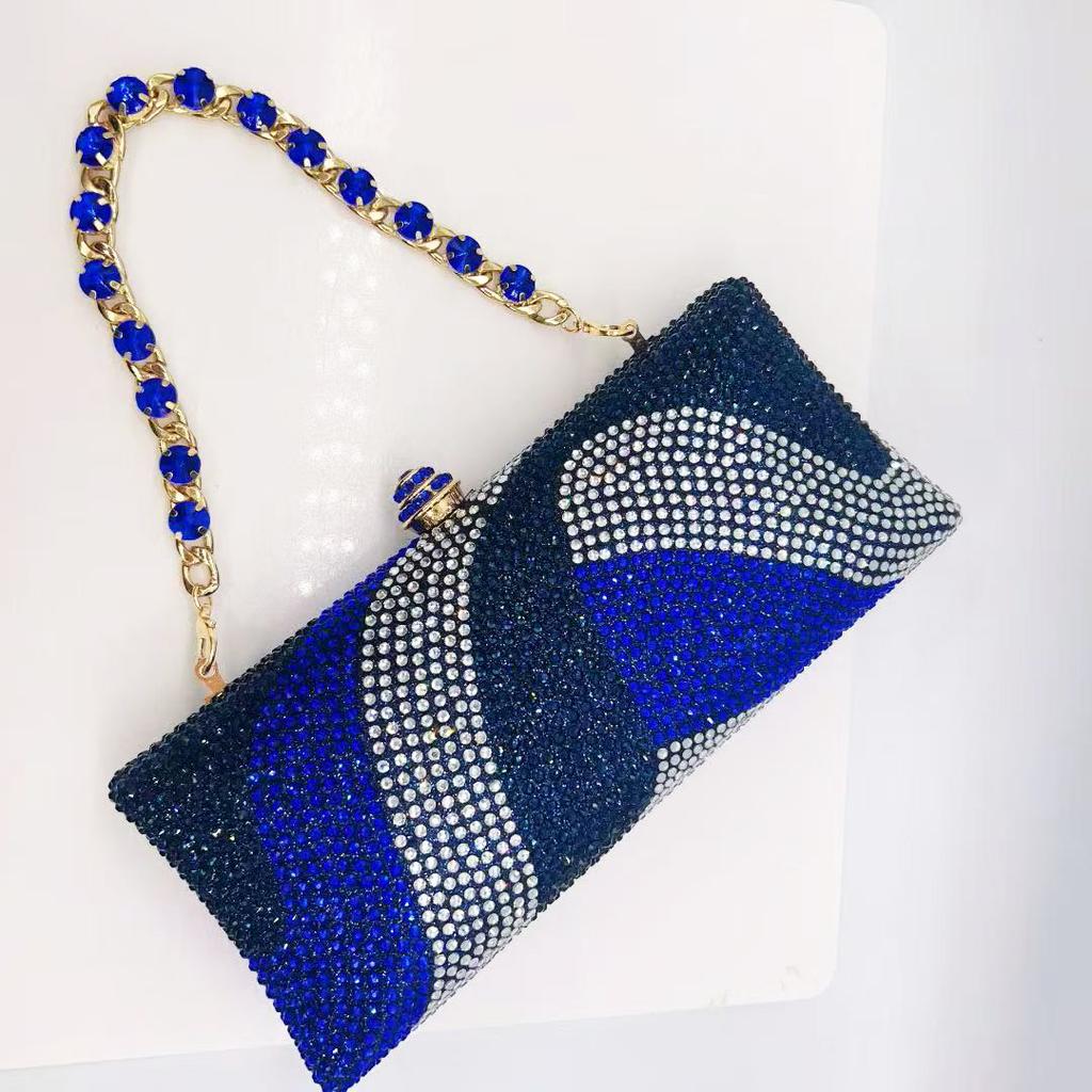 WHTUOHENG Damen Kristall Abend-Clutch Tasche Luxus Strass Handtasche Dame Steine Clutches Edelstein Braut Hochzeit Party Geldbörse